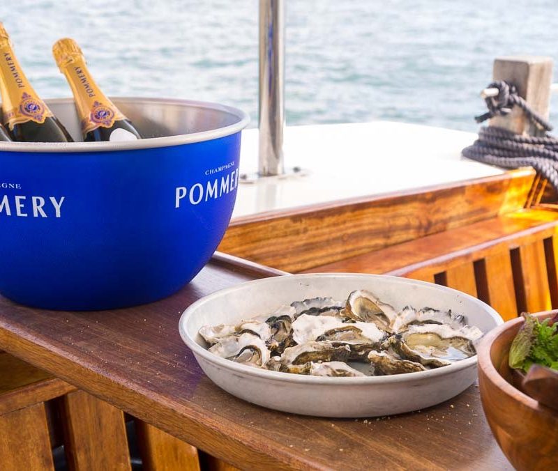 Champagne and Oysters on the Dorset Queen